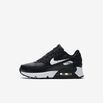 Nike Air Max 90 - Fiatalabb Gyerek Air Max Trainers - Fekete/Fekete/Fehér